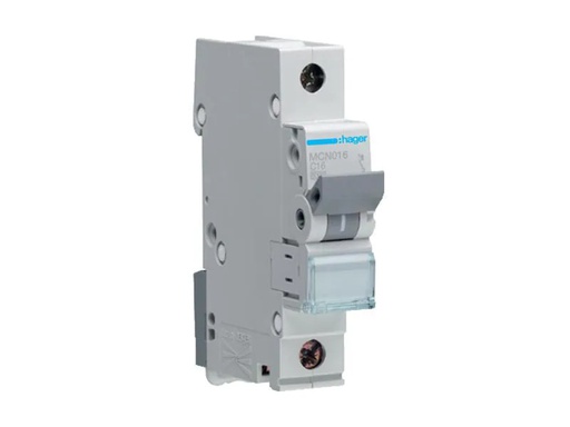 [90027379 889183] Hager Leitungsschutzschalter 1 polig 6kA C-16A 1M
