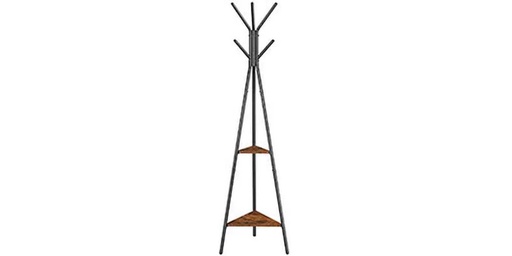 [90186557 1251496] VASAGLE Garderobenständer mit 2 Ablagen 179 cm, Braun/Schwarz