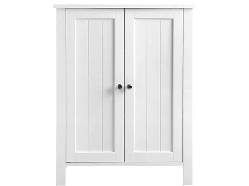 [90186765 1251491] VASAGLE Badezimmerregal mit Doppeltür 60 x 80 cm, Weiss