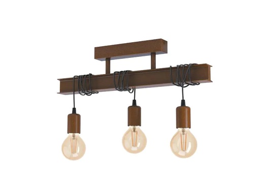 [90186848 1232798] EGLO Leuchten Deckenleuchte TOWNSHEND 3x E27 Antik-braun