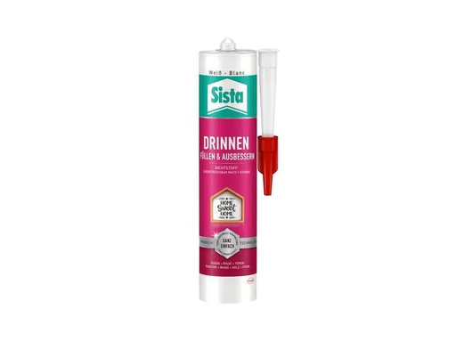 [90187009 1255315] Sista Dichtmasse Drinnen Füllen &amp; Ausbessern 280 ml, Weiss