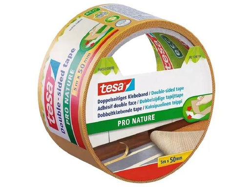 [90187197 1258541] tesa Doppelseitiges Klebeband Pro Nature 50 mm x 5 m, Transp.