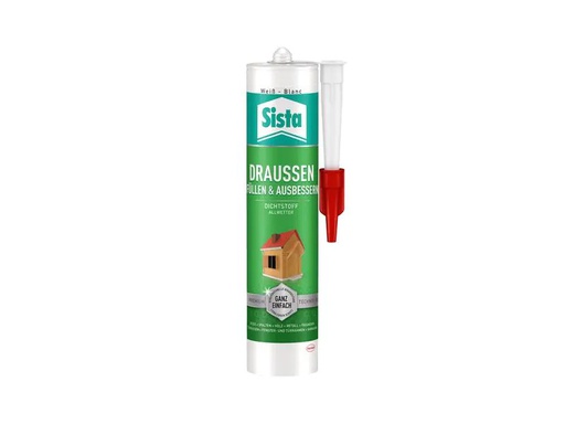 [90187302 1255314] Sista Dichtmasse Draussen Füllen &amp; Ausbessern 280 ml, Weiss