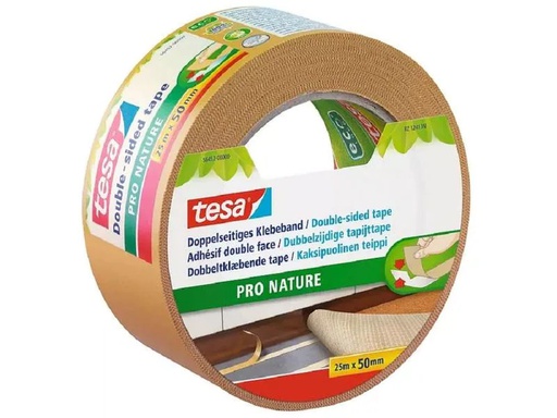 [90187661 1258543] tesa Doppelseitiges Klebeband Pro Nature 50 mm x 25 m, Transp.