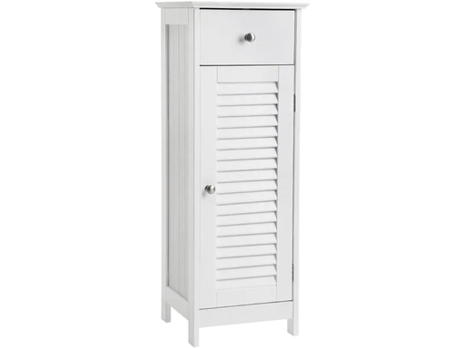 [90187703 1251488] VASAGLE Badezimmerregal mit Tür 32 x 87 cm, Weiss