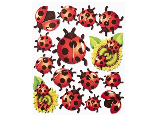 [90187733 1238376] HobbyFun 3D-Sticker Marienkäfer 1 Blatt