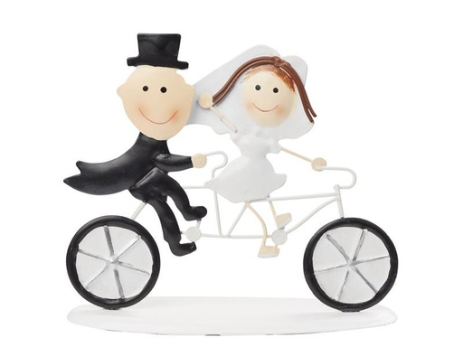 [90187863 1239148] HobbyFun Mini-Figur Hochzeitpaar auf Fahrrad 7 x 10 cm