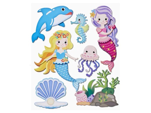 [90187905 1238372] HobbyFun 3D-Sticker Meerjungfrau 1 Blatt