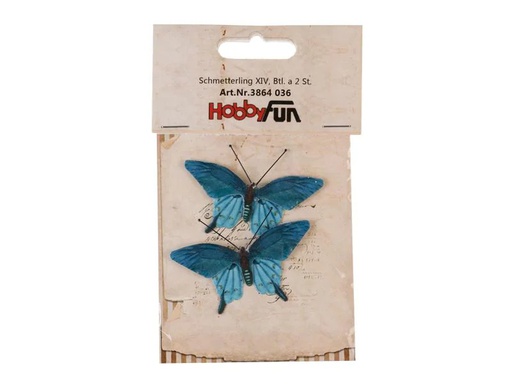 [90187930 1237685] HobbyFun Streudeko Schmetterling Blau, 2 Stück