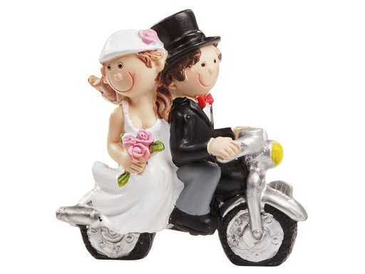 [90188046 1239163] HobbyFun Mini-Figur Hochzeitspaar auf Motorrad 6 x 5 cm
