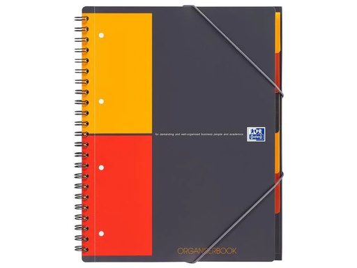 [90027938 1108942] Oxford Notizheft International Organiserbook, A4 +, Kariert, Grau