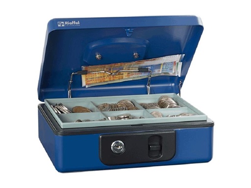 [90028059 1144269] Robert Rieffel Geldkassette Deluxe 3 23 x 18.5 x 8.6 cm,, Blau
