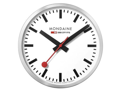 [90188326 1254161] Mondaine Wanduhr Quartz Ø 40 cm, Silber/Weiss