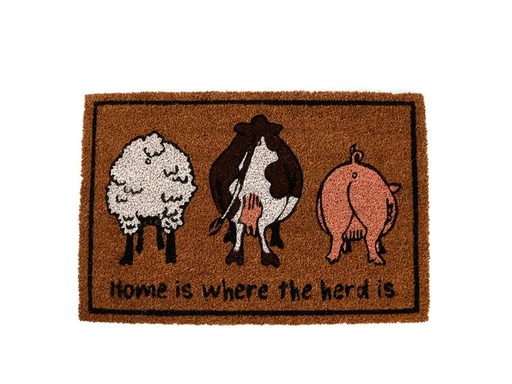 [90188414 1248789] Esschert Design Fussmatte «Home is where the herd is» 40.4 cm x 61 cm
