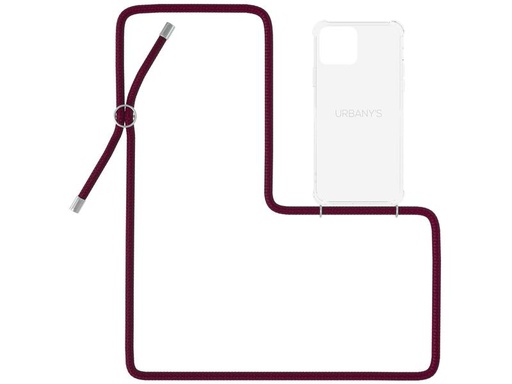 [90028145 1129610] Urbany's Necklace Case iPhone 12 Pro Max Red Wine Transparent