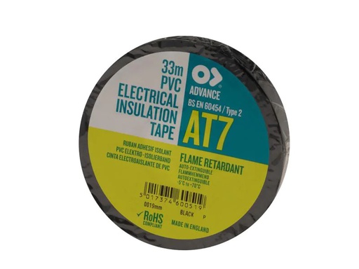 [90028196 458247] Advance Isolierband AT7 19 mm x 33 m, Schwarz