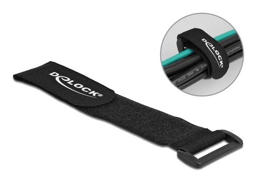 [90028325 1214433] Delock Klettkabelbinder Schwarz 280 mm x 38 mm 3 Stück