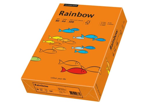 [90189280 1252461] Rainbow Kopierpapier Rainbow 80 g/m² A4, Intensiv orange