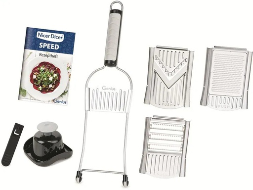 [90189377 1259118] Genius Küchenreibe Nicer Dicer Speed Set Silber