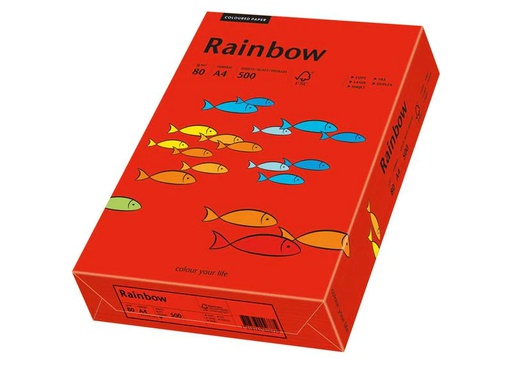[90189528 1252462] Rainbow Kopierpapier Rainbow 80 g/m² A4, Intensivrot