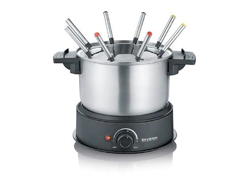 [90189817 1262870] Severin Fondue-Set All-in-One 11 Teile, Schwarz/Silber