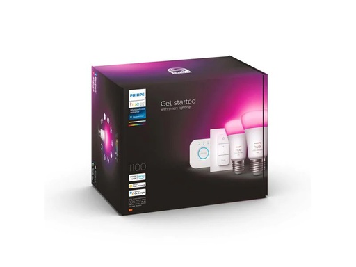 [90189851 1238402] Philips Hue Starterset White &amp; Color Ambiance, 2x E27, DimmerSwitch