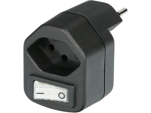 [90028548 1154741] Max Hauri Abzweigstecker 1x T13 mit Schalter Schwarz
