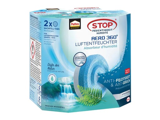 [90191027 1262204] Pattex Nachfüll-Tabs Aero 360 Frischer Wasserfall 2 x 450 g