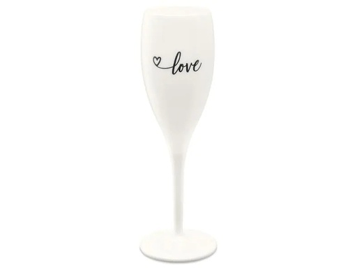 [90191920 1228794] Koziol Sektglas Superglas Love 100 ml, 1 Stück, Weiss