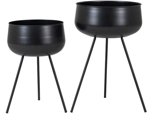[90192047 1249680] House Nordic Pflanzengefäss Ardola 2er Set, Schwarz
