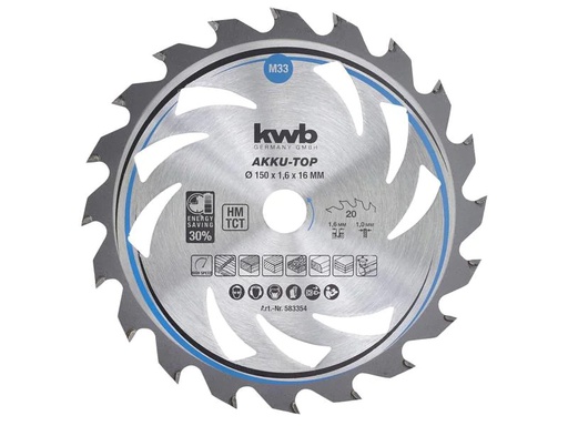 [90192053 1267297] kwb Kreissägeblatt Hartmetall Ø 150 x 16 mm