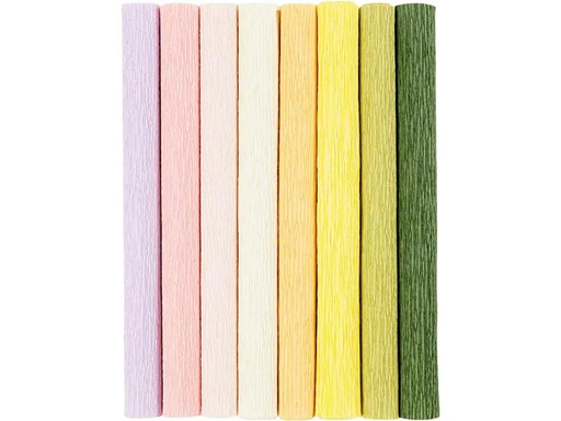 [90192168 1231092] Creativ Company Krepppapier Pastell 25 x 60 cm, 105 g/m²,  8 Stück