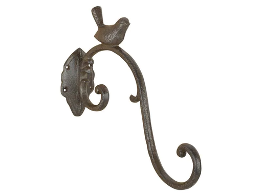 [90193290 1248819] Esschert Design Wandhaken mit Vogel 24 cm, Braun