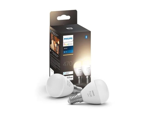 [90193429 1238445] Philips Hue Leuchtmittel White E14 Luster Doppelpack 2 x 470 lm