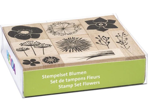 [90193460 1242809] Heyda Stempelset Blumen 10 Stück, 12 x 10 x 3 cm