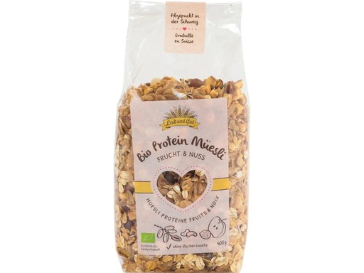 [90193739 1256013] Leib und Gut Müesli Bio Protein Frucht und Nuss 400 g