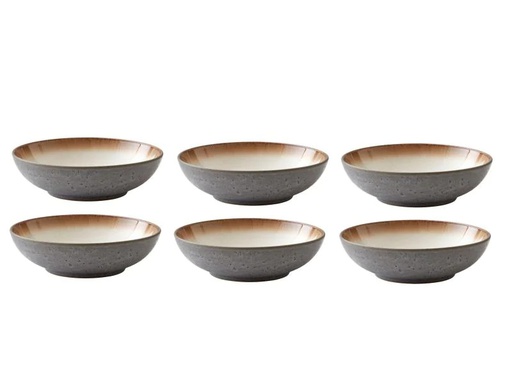 [90002887 1015154] Bitz Suppen- &amp; Pastateller Ø 20 cm, 6 Stück, Grau/Crème