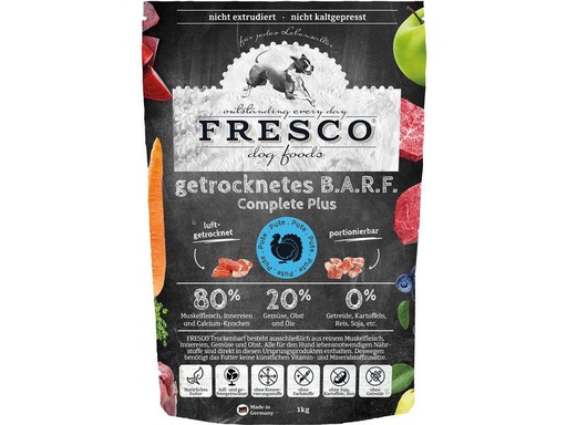 [90194454 1262537] FRESCO Trockenfutter BARF Complete Plus Pute, 1 kg