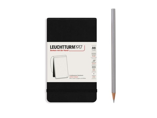 [90195066 1211285] Leuchtturm Notizblock Reporter A6, Dotted, Schwarz