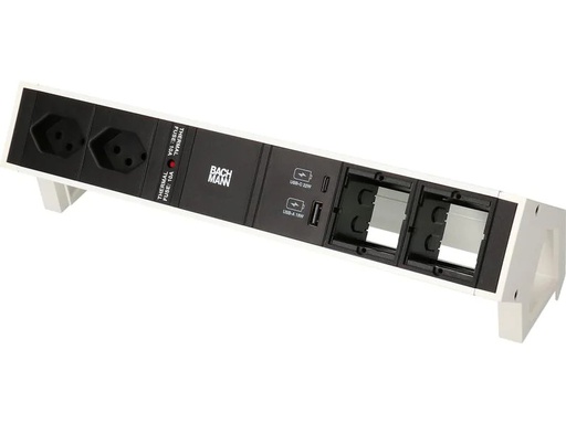 [90195085 1253817] Bachmann Tischsteckdosenleiste DESK 2, 2x T13, 1x USB A/C, 2x Custom