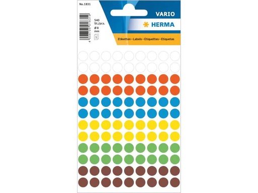 [90029301 1093012] Herma Stickers Klebepunkte Vario Ø 8 mm, 540 Etiketten