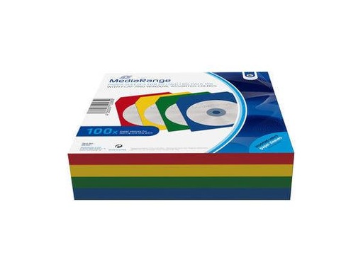 [90002909 140333] MediaRange CD-Tasche Papier, Farbig