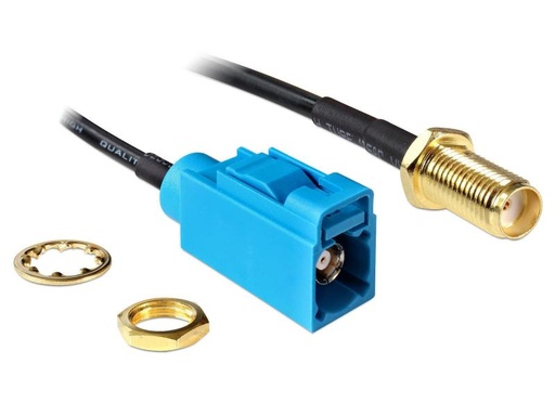 [90029374 821439] Delock Antennenkabel FAKRA Z  - SMA Buchse. (f-f), 20cm zum Einbau