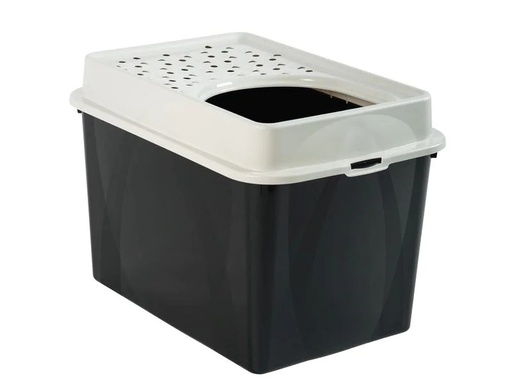 [90196212 1265729] Rotho Katzentoilette Berty Eco, Schwarz – Sand