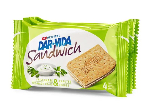 [90029453 723455] DAR-VIDA Sandwich Frischkäse &amp; Kräuter 3 x 65 g