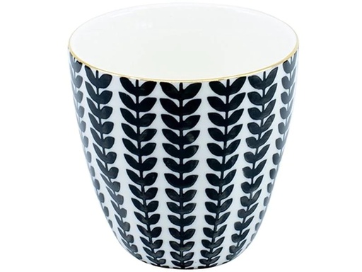 [90196422 1271563] Kadastar Kaffeebecher Metropolitan Leaves 250 ml , Schwarz/Weiss