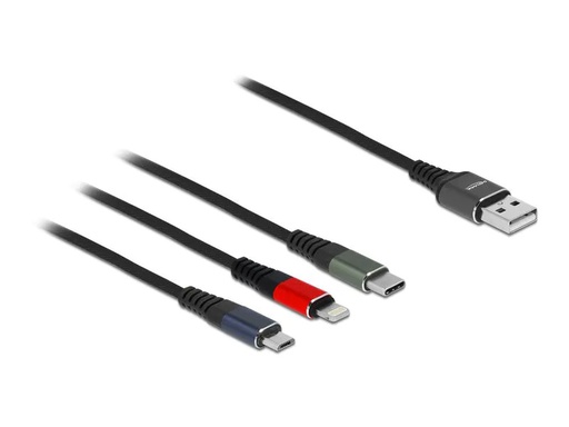 [90196465 1264500] Delock USB-Ladekabel USB A - Lightning/Micro-USB B/USB C 1 m