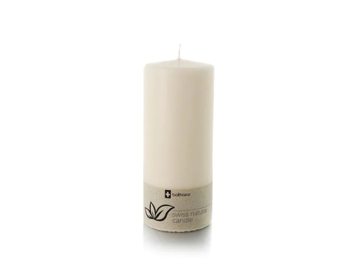 [90196519 1273071] balthasar Zylinderkerze Swiss Natural Candle 15 x 6 cm Alt Weiss