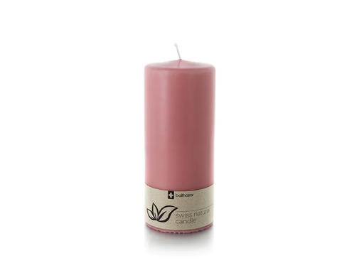 [90196568 1273070] balthasar Zylinderkerze Swiss Natural Candle 15 x 6 cm Rosa