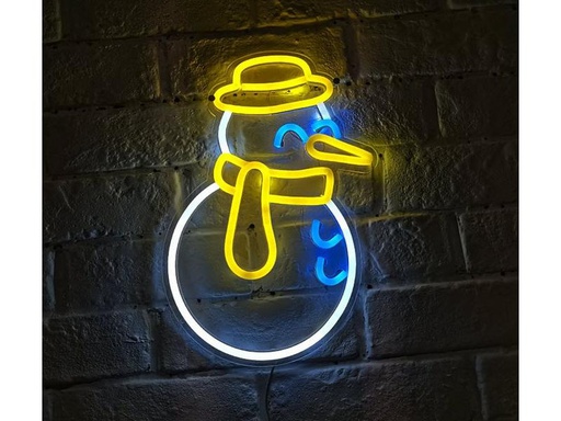 [90196820 1221358] Vegas Lights LED Dekolicht Neonschild Schneemann 22 x 35 cm